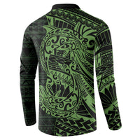 Green Couple Dolphins Maori Polynesian Style Button Sweatshirt LT9 - Polynesian Pride