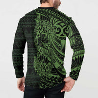 Green Couple Dolphins Maori Polynesian Style Button Sweatshirt LT9 - Polynesian Pride