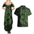 Green Couple Dolphins Maori Polynesian Style Couples Matching Summer Maxi Dress and Hawaiian Shirt