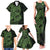 Green Couple Dolphins Maori Polynesian Style Family Matching Tank Maxi Dress and Hawaiian Shirt