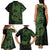 Green Couple Dolphins Maori Polynesian Style Family Matching Tank Maxi Dress and Hawaiian Shirt