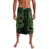 Green Couple Dolphins Maori Polynesian Style Lavalava LT9 Green - Polynesian Pride