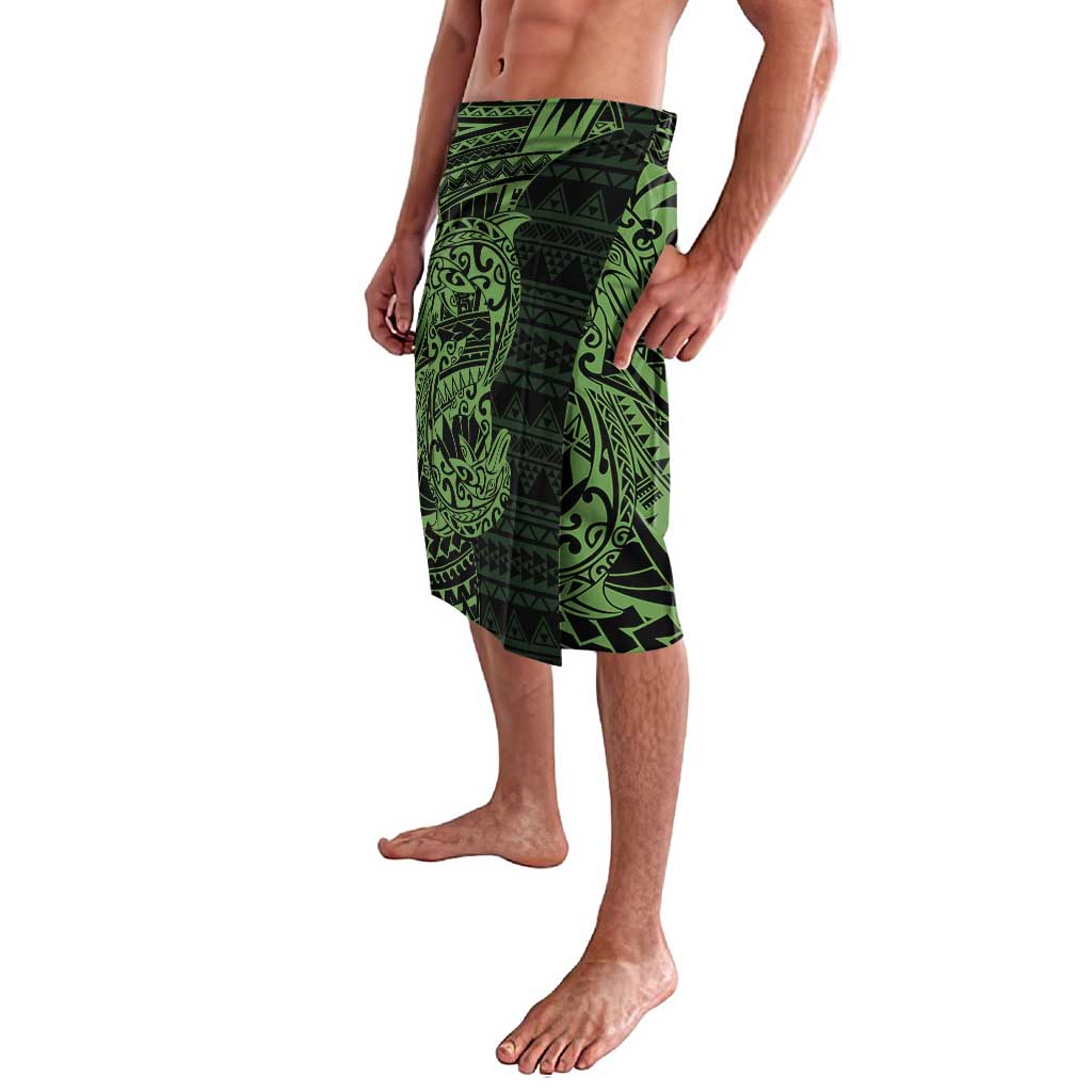 Green Couple Dolphins Maori Polynesian Style Lavalava LT9 - Polynesian Pride