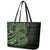 Green Couple Dolphins Maori Polynesian Style Leather Tote Bag