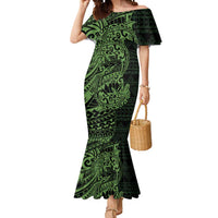 Green Couple Dolphins Maori Polynesian Style Mermaid Dress LT9 Women Green - Polynesian Pride