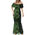 Green Couple Dolphins Maori Polynesian Style Mermaid Dress