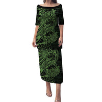 Green Couple Dolphins Maori Polynesian Style Puletasi LT9 Long Dress Green - Polynesian Pride