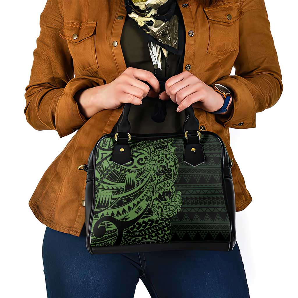 Green Couple Dolphins Maori Polynesian Style Shoulder Handbag LT9 - Polynesian Pride