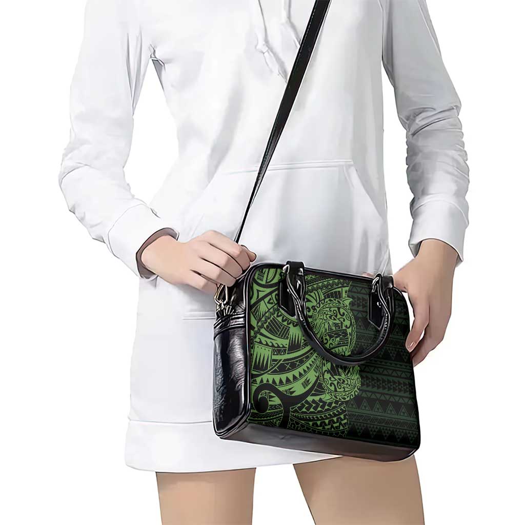 Green Couple Dolphins Maori Polynesian Style Shoulder Handbag LT9 - Polynesian Pride