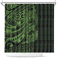 Green Couple Dolphins Maori Polynesian Style Shower Curtain LT9 Green - Polynesian Pride