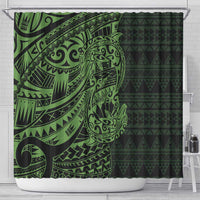 Green Couple Dolphins Maori Polynesian Style Shower Curtain LT9 - Polynesian Pride