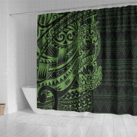 Green Couple Dolphins Maori Polynesian Style Shower Curtain LT9 - Polynesian Pride
