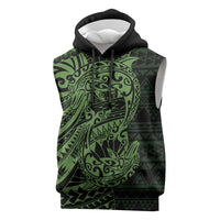 Green Couple Dolphins Maori Polynesian Style Sleeveless Hoodie LT9 Green - Polynesian Pride