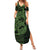 Green Couple Dolphins Maori Polynesian Style Summer Maxi Dress