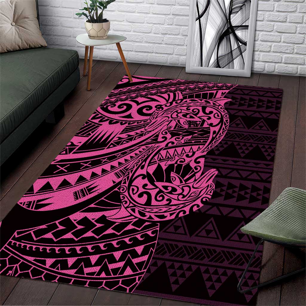 Pink Couple Dolphins Maori Polynesian Style Area Rug LT9 Pink - Polynesian Pride