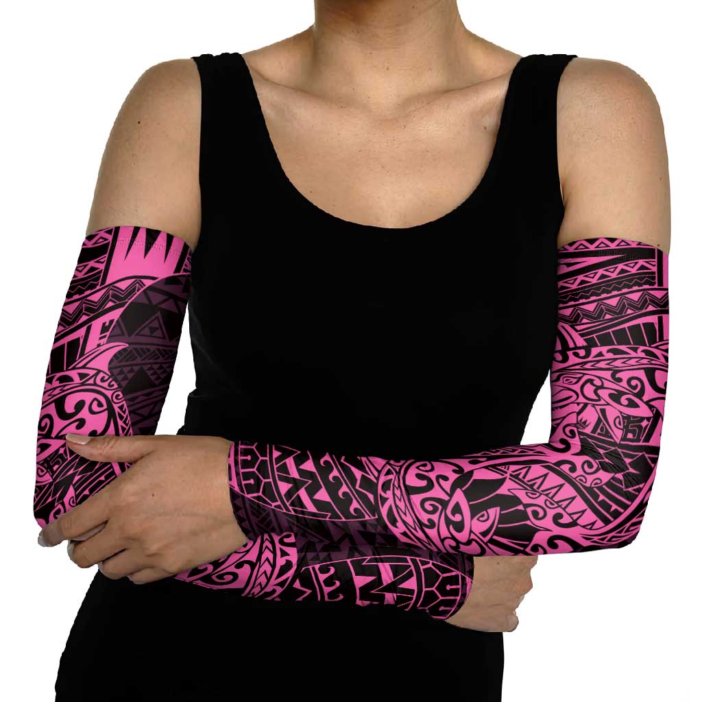 Pink Couple Dolphins Maori Polynesian Style Arm Sleeves LT9 - Polynesian Pride