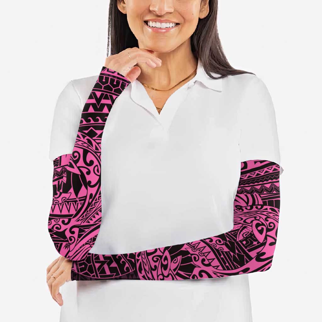 Pink Couple Dolphins Maori Polynesian Style Arm Sleeves LT9 - Polynesian Pride