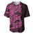 Pink Couple Dolphins Maori Polynesian Style Baseball Jersey