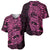 Pink Couple Dolphins Maori Polynesian Style Baseball Jersey