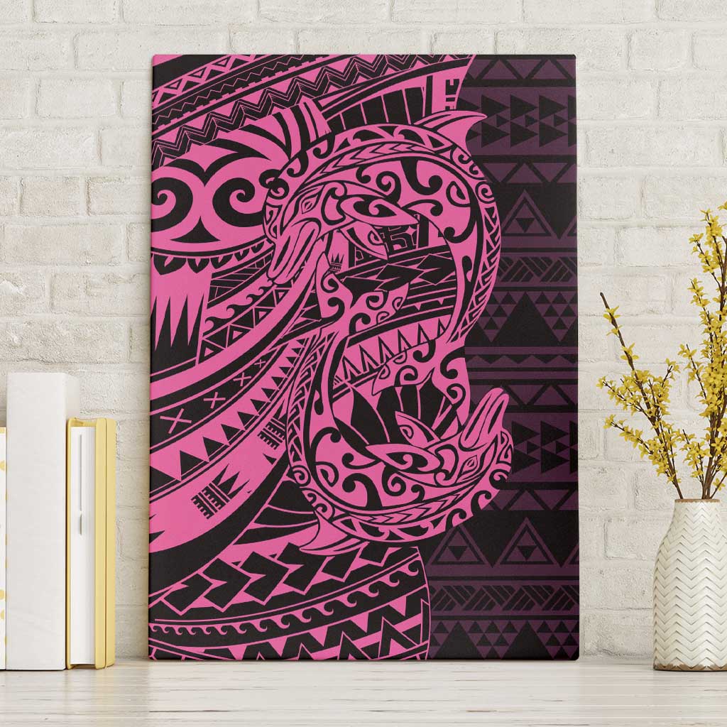 Pink Couple Dolphins Maori Polynesian Style Canvas Wall Art LT9 Without Frame Pink - Polynesian Pride