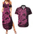 Pink Couple Dolphins Maori Polynesian Style Couples Matching Summer Maxi Dress and Hawaiian Shirt