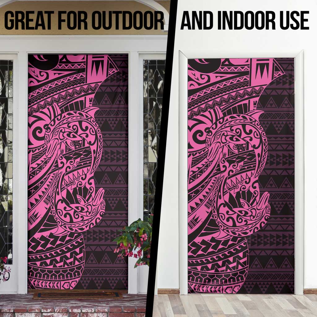Pink Couple Dolphins Maori Polynesian Style Door Cover LT9 - Polynesian Pride