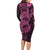 Pink Couple Dolphins Maori Polynesian Style Family Matching Long Sleeve Bodycon Dress and Hawaiian Shirt