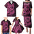 Pink Couple Dolphins Maori Polynesian Style Family Matching Puletasi and Hawaiian Shirt