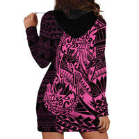 Pink Couple Dolphins Maori Polynesian Style Hoodie Dress LT9 - Polynesian Pride
