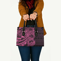 Pink Couple Dolphins Maori Polynesian Style Leather Bag LT9 - Polynesian Pride
