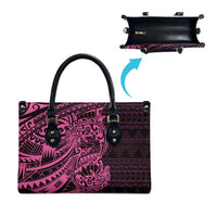 Pink Couple Dolphins Maori Polynesian Style Leather Bag LT9 - Polynesian Pride