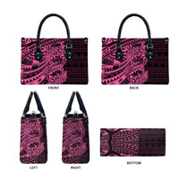Pink Couple Dolphins Maori Polynesian Style Leather Bag LT9 - Polynesian Pride