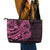 Pink Couple Dolphins Maori Polynesian Style Leather Tote Bag