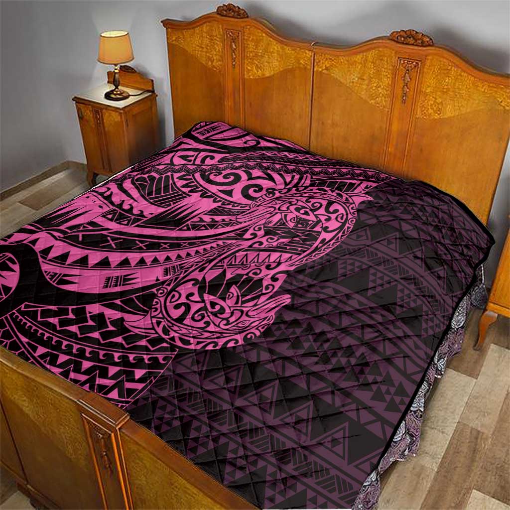 Pink Couple Dolphins Maori Polynesian Style Quilt LT9 - Polynesian Pride