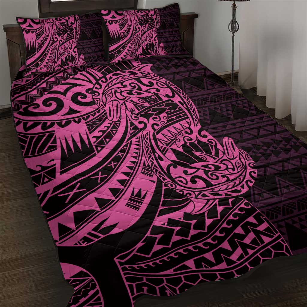 Pink Couple Dolphins Maori Polynesian Style Quilt Bed Set LT9 Pink - Polynesian Pride