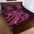 Pink Couple Dolphins Maori Polynesian Style Quilt Bed Set