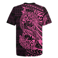 Pink Couple Dolphins Maori Polynesian Style Rugby Jersey LT9 - Polynesian Pride