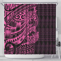 Pink Couple Dolphins Maori Polynesian Style Shower Curtain LT9 - Polynesian Pride