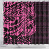 Pink Couple Dolphins Maori Polynesian Style Shower Curtain LT9 - Polynesian Pride
