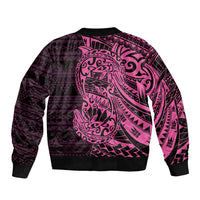 Pink Couple Dolphins Maori Polynesian Style Sleeve Zip Bomber Jacket LT9 - Polynesian Pride