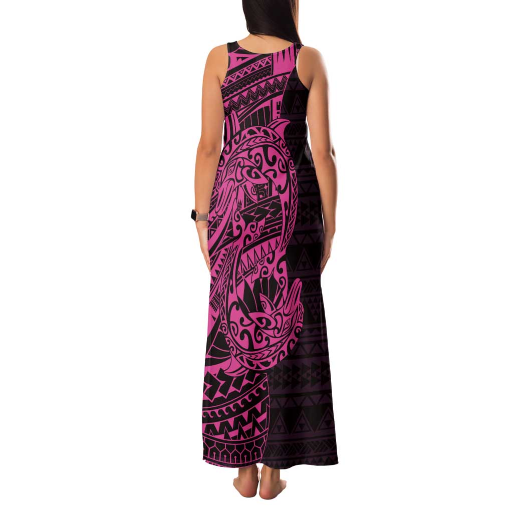 Pink Couple Dolphins Maori Polynesian Style Tank Maxi Dress LT9 - Polynesian Pride