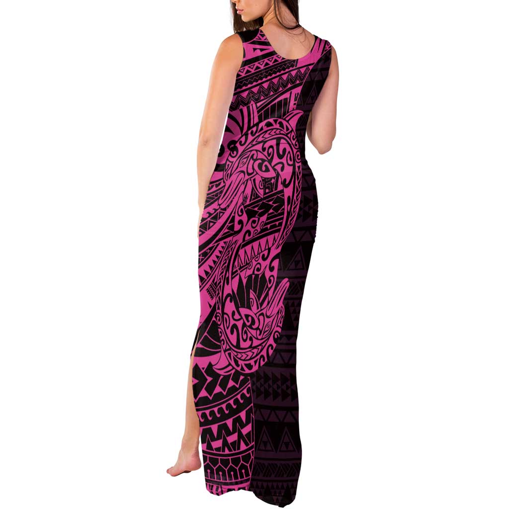 Pink Couple Dolphins Maori Polynesian Style Tank Maxi Dress LT9 - Polynesian Pride