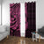 Pink Couple Dolphins Maori Polynesian Style Window Curtain