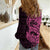 Pink Couple Dolphins Maori Polynesian Style Women Casual Shirt