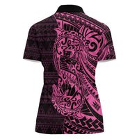 Pink Couple Dolphins Maori Polynesian Style Women Polo Shirt LT9 - Polynesian Pride