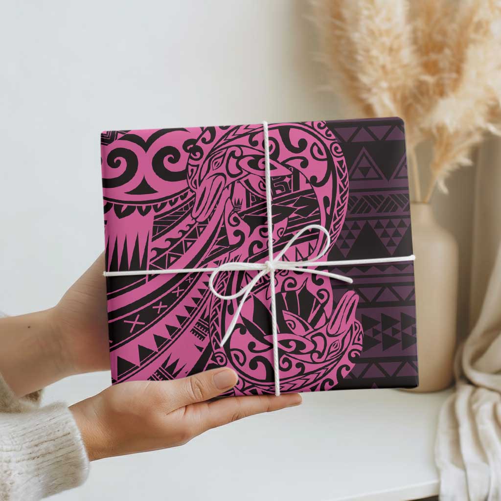 Pink Couple Dolphins Maori Polynesian Style Wrapping Paper LT9 - Polynesian Pride