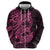 Pink Couple Dolphins Maori Polynesian Style Zip Hoodie