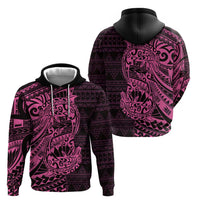 Pink Couple Dolphins Maori Polynesian Style Zip Hoodie LT9 - Polynesian Pride