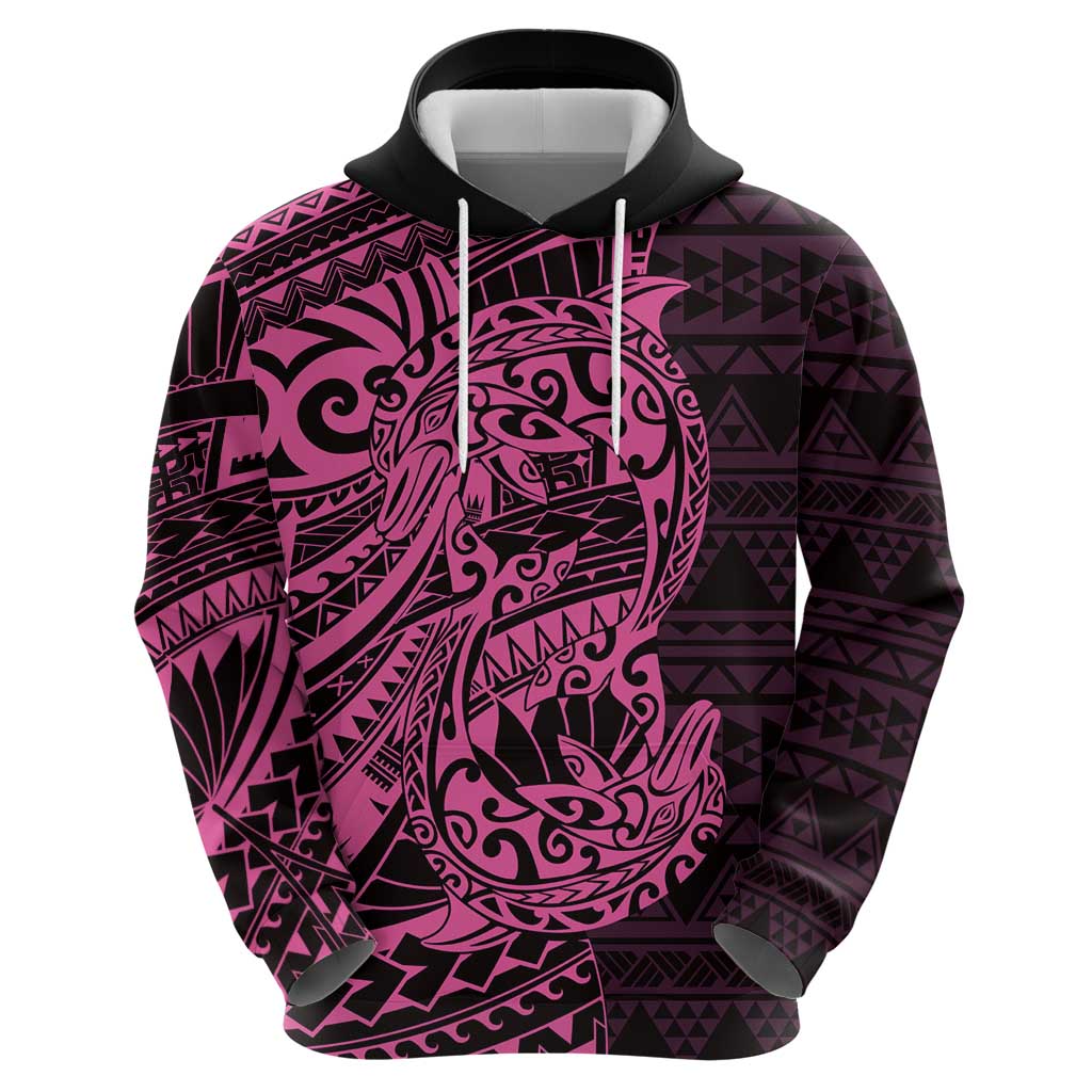Pink Couple Dolphins Maori Polynesian Style Zip Hoodie LT9 - Polynesian Pride