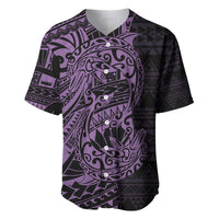 Purple Couple Dolphins Maori Polynesian Style Baseball Jersey LT9 Purple - Polynesian Pride